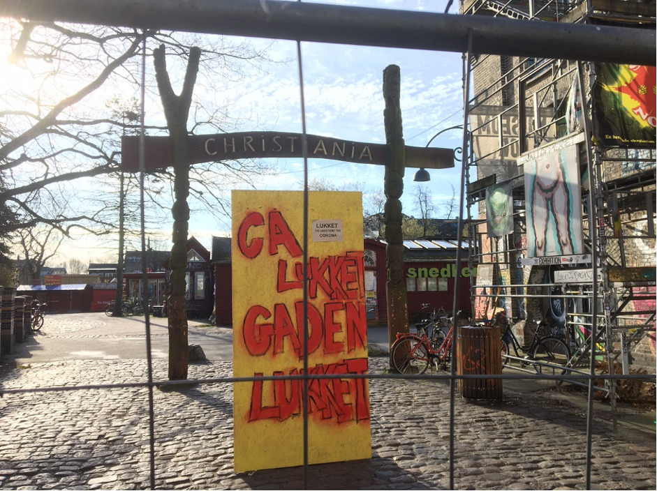 Christiania’s main entrance on March 29 2020