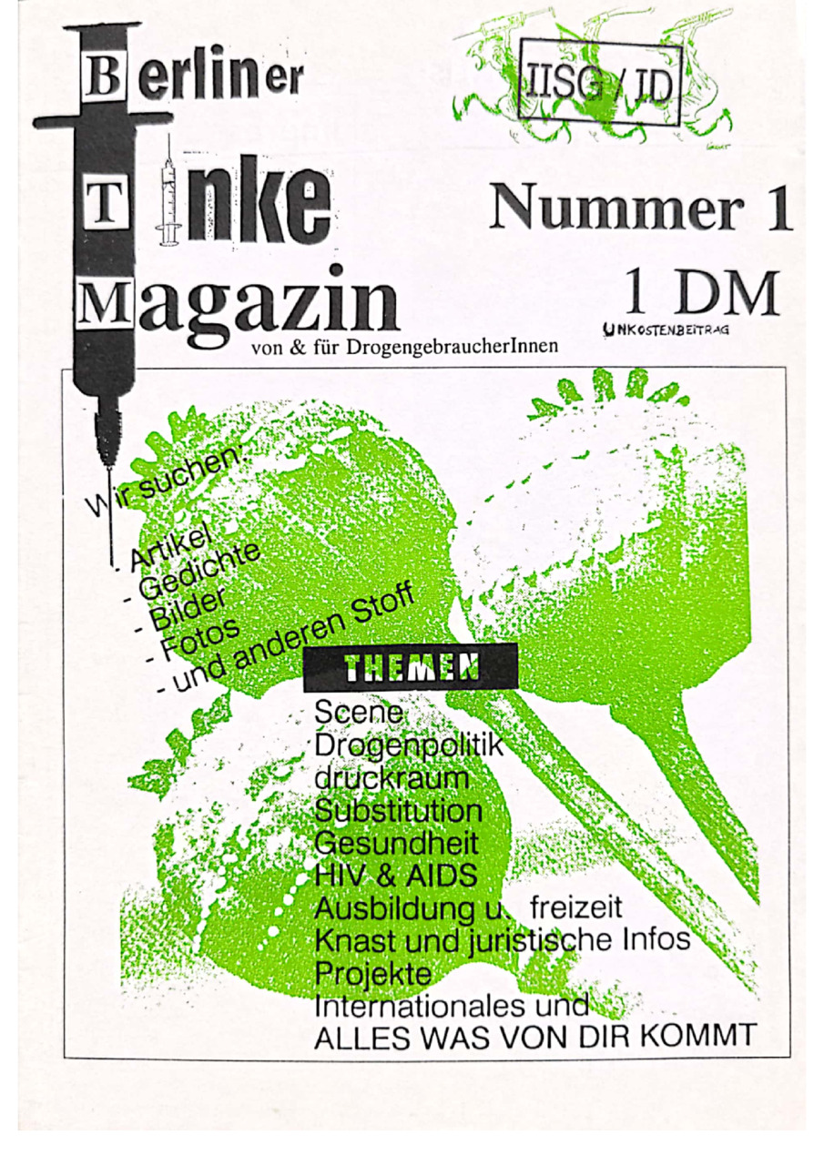 Berliner Tinke Magazin Issue 1 1992 (Preview-Image of the first PDF Page)